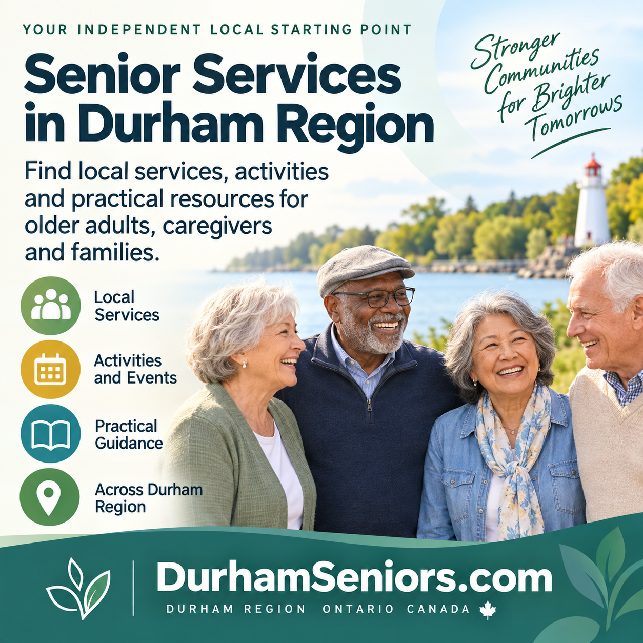 Durham Seniors square ad with older adults and DurhamSeniors.com domain
