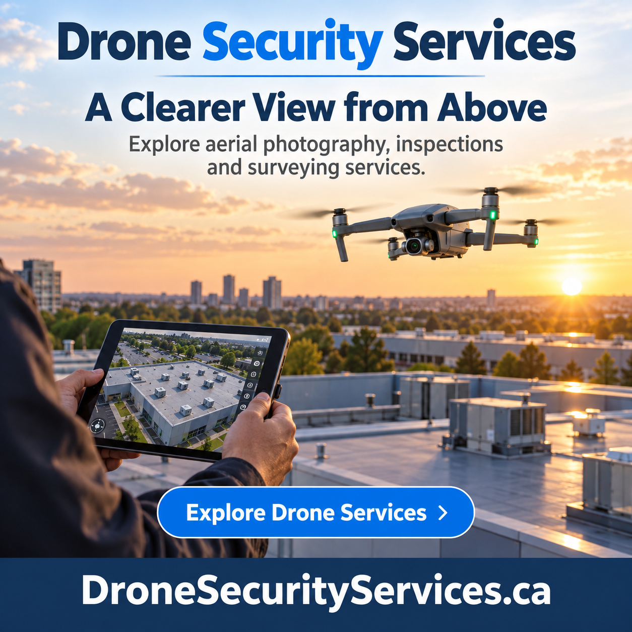 Drone Security Services square advertisement — DroneSecurityServices.ca