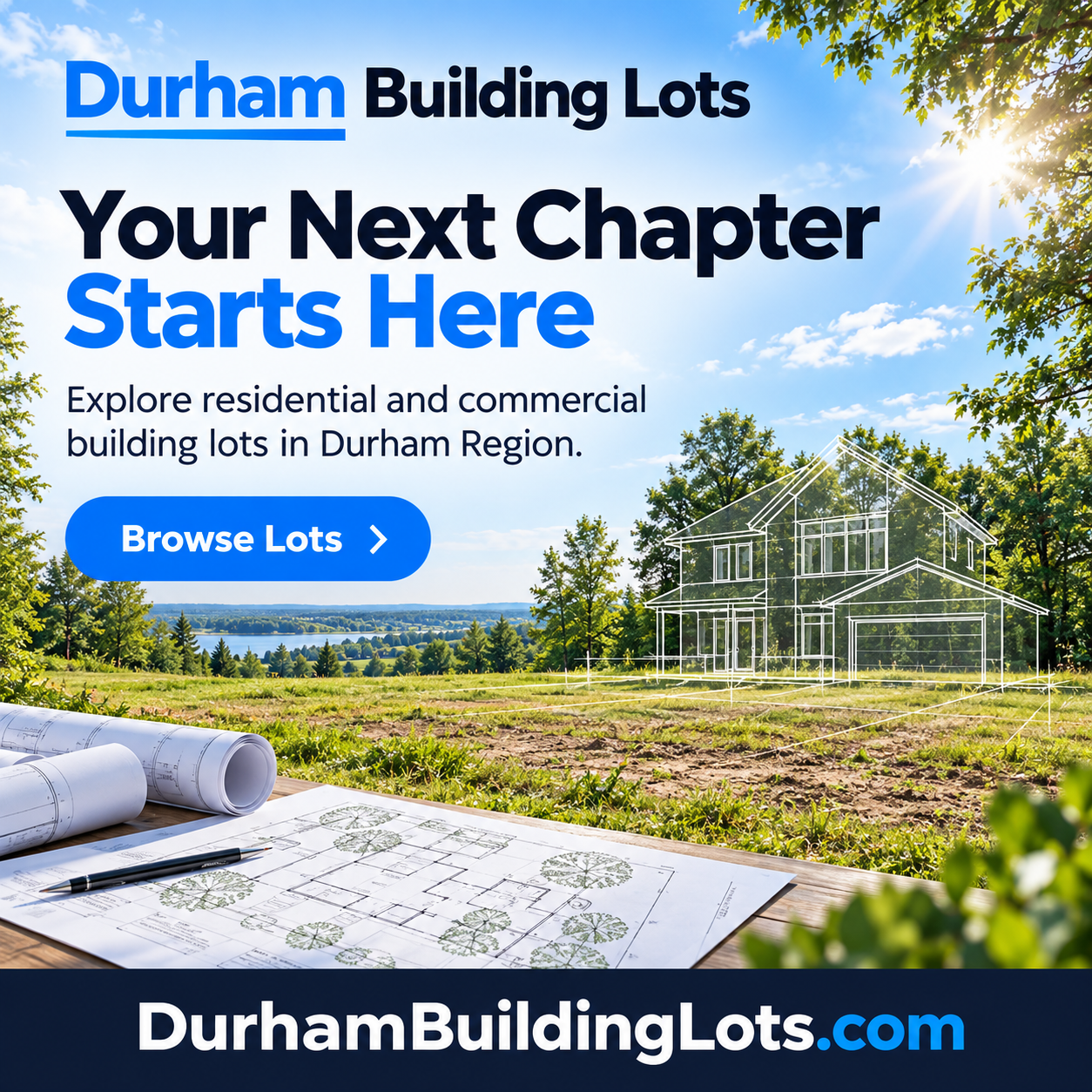Durham Building Lots square advertisement — DurhamBuildingLots.com