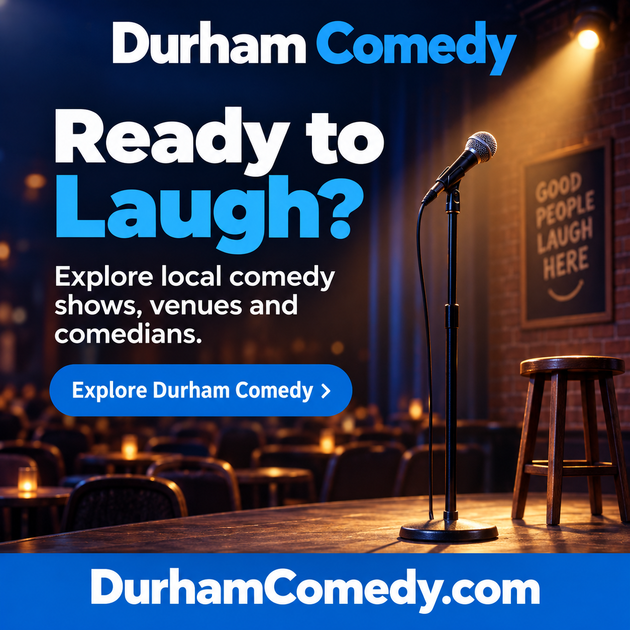 Durham Comedy square advertisement — DurhamComedy.com