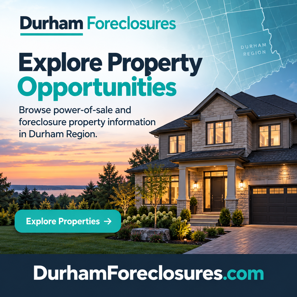 Durham Foreclosures square advertisement — DurhamForeclosures.com