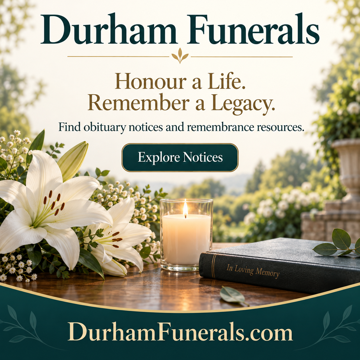 Durham Funerals square advertisement — DurhamFunerals.com